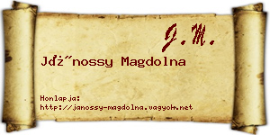 Jánossy Magdolna névjegykártya