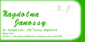 magdolna janossy business card